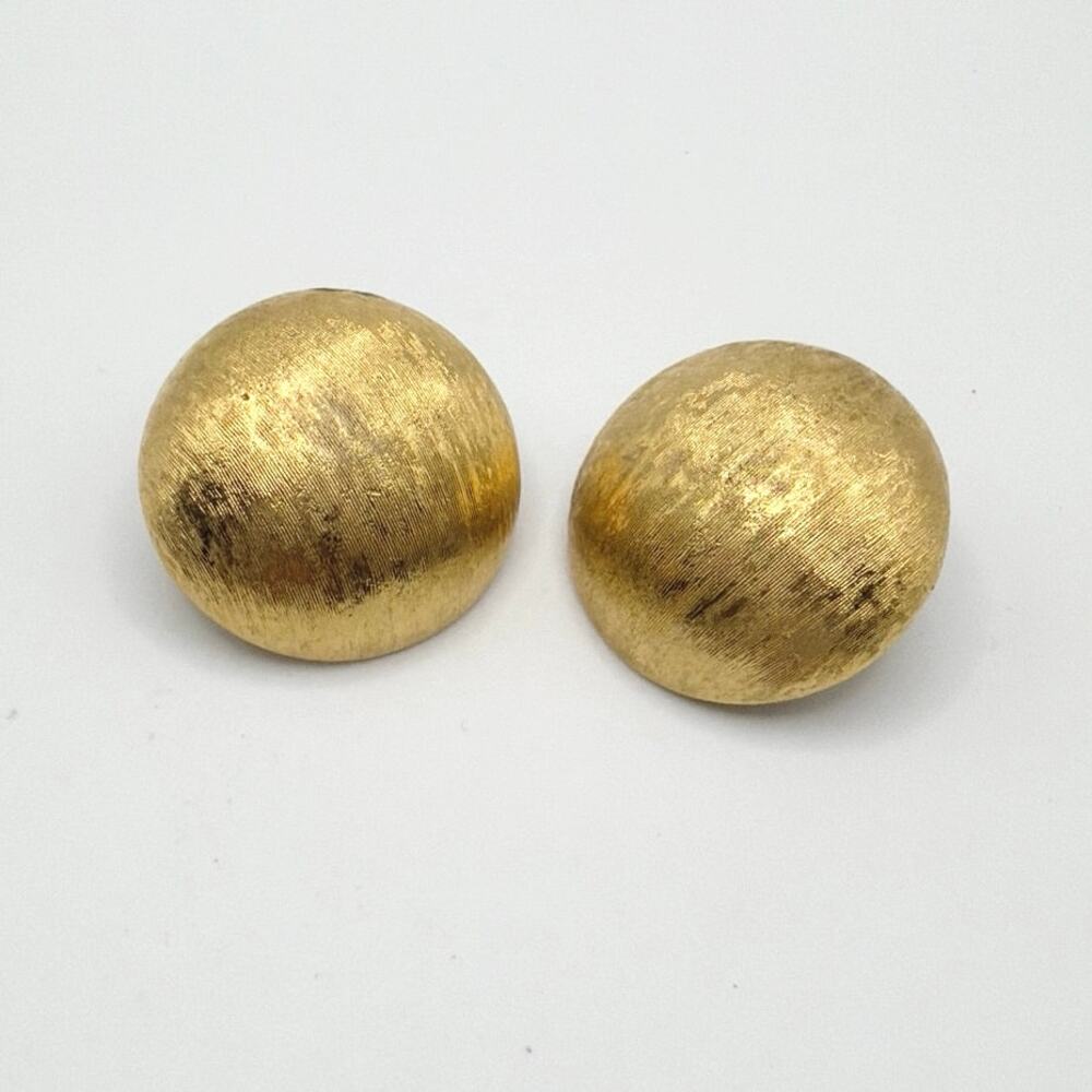 Monet Vintage Gold Brushed Tone Clip On Earrings
